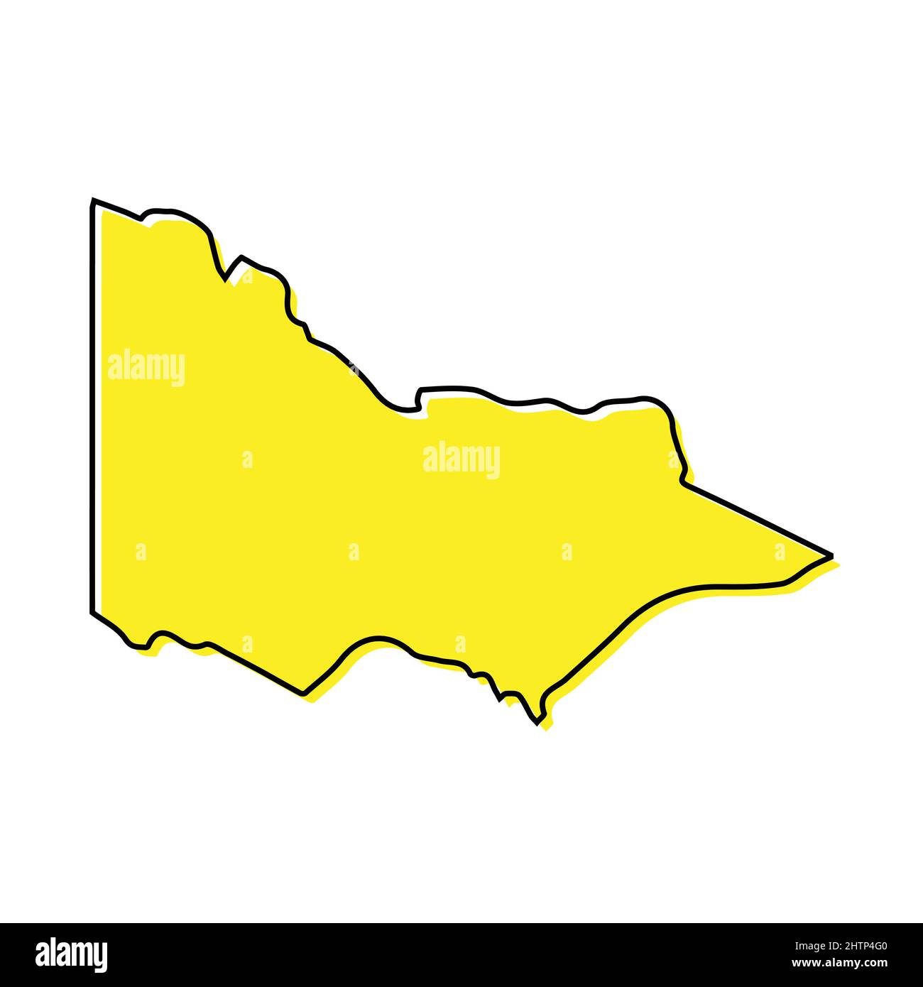 Einfache Übersichtskarte von Victoria ist ein Bundesstaat Australien. Stilisiertes, minimalistisches Liniendesign Stock Vektor