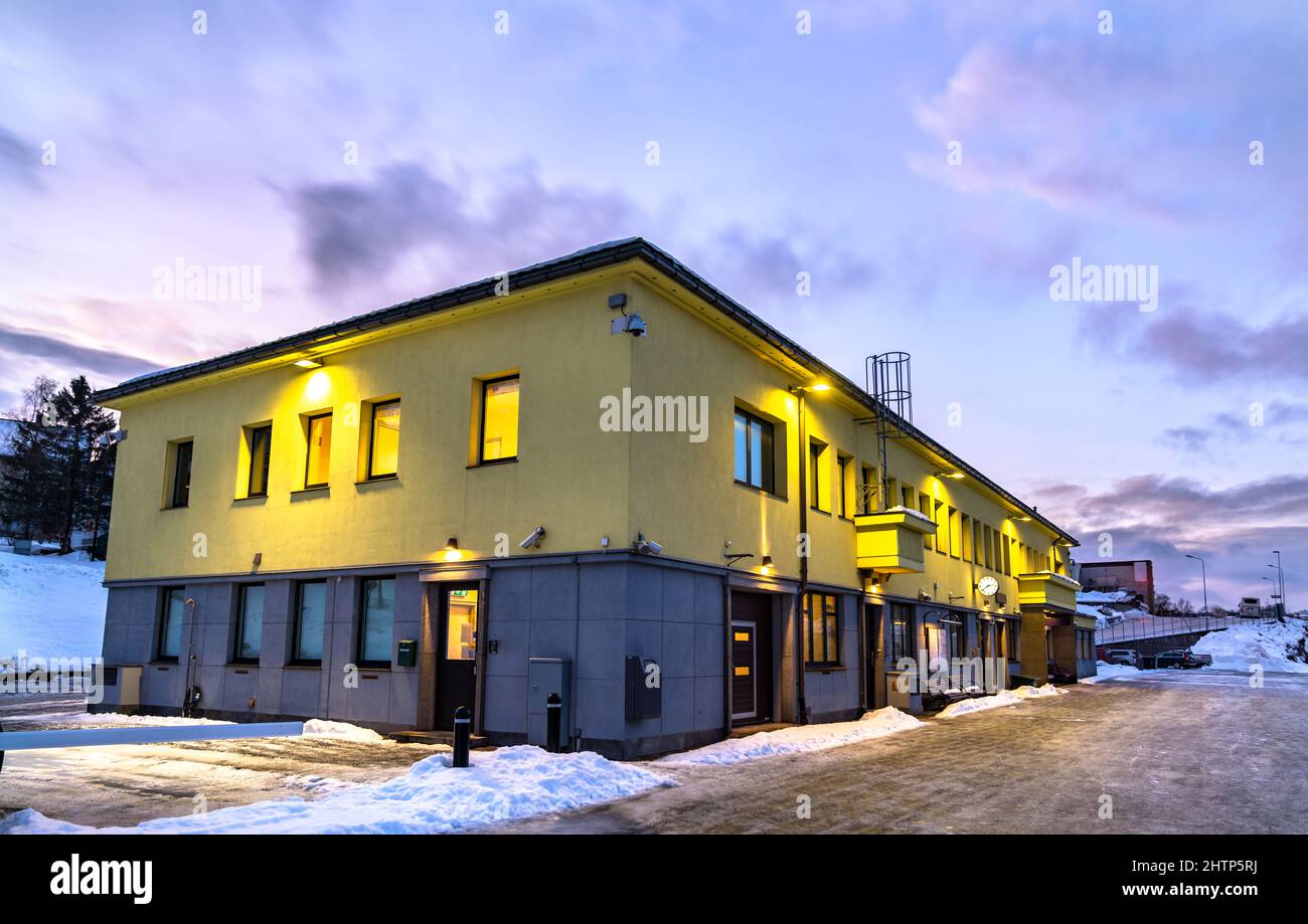 Narvik Bahnhof Gebäude in Norwegen Stockfoto