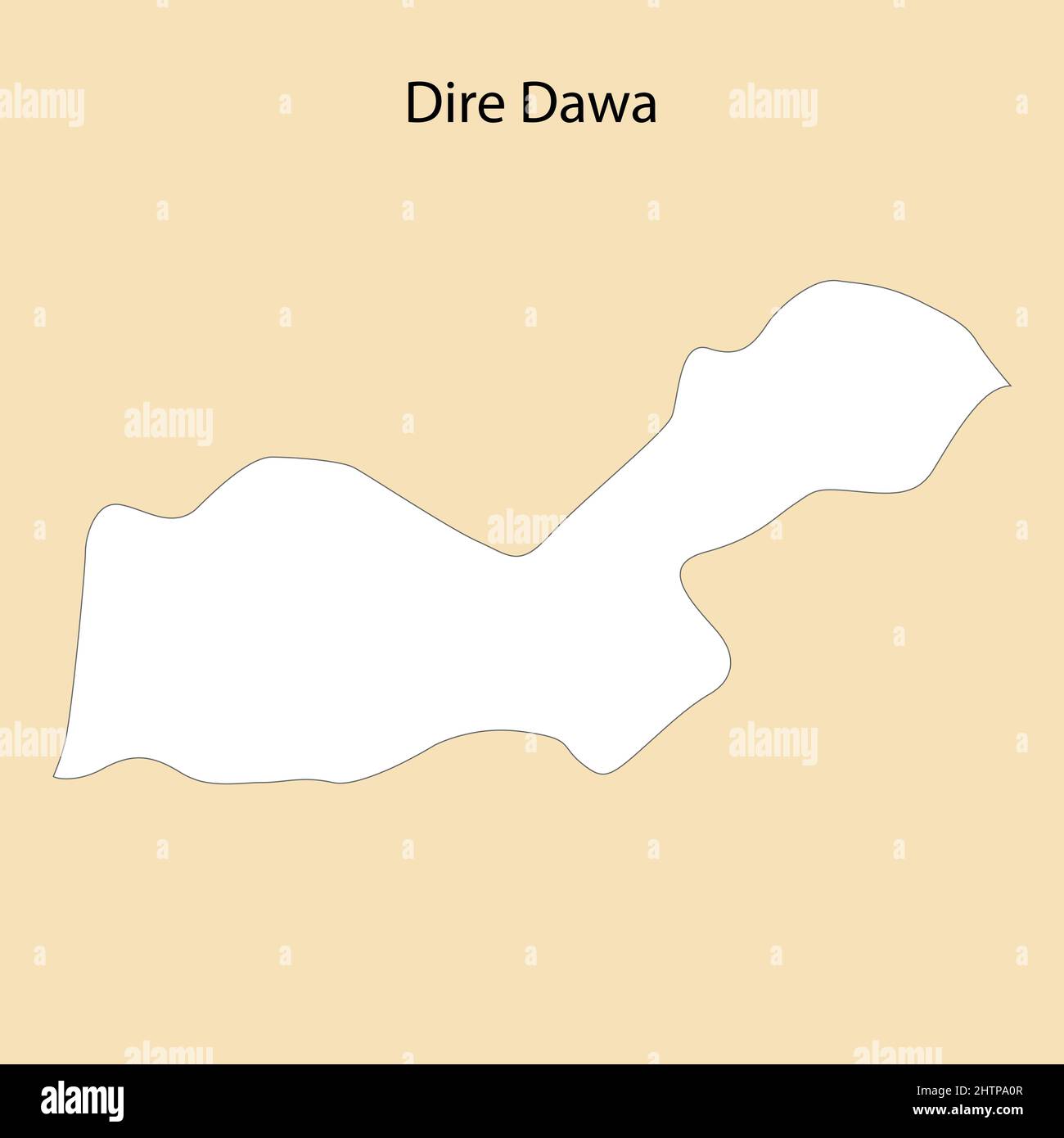 Hochwertige Karte von Dire Dawa ist eine Region von Äthiopien, mit Grenzen der Bezirke Stock Vektor