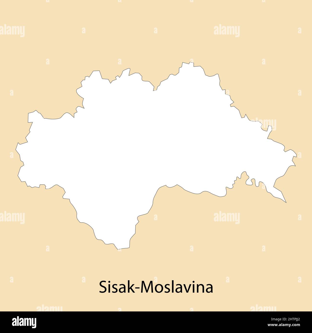 Hochwertige Karte von Sisak-Moslavina ist eine Region von Kroatien, mit Grenzen der Bezirke Stock Vektor