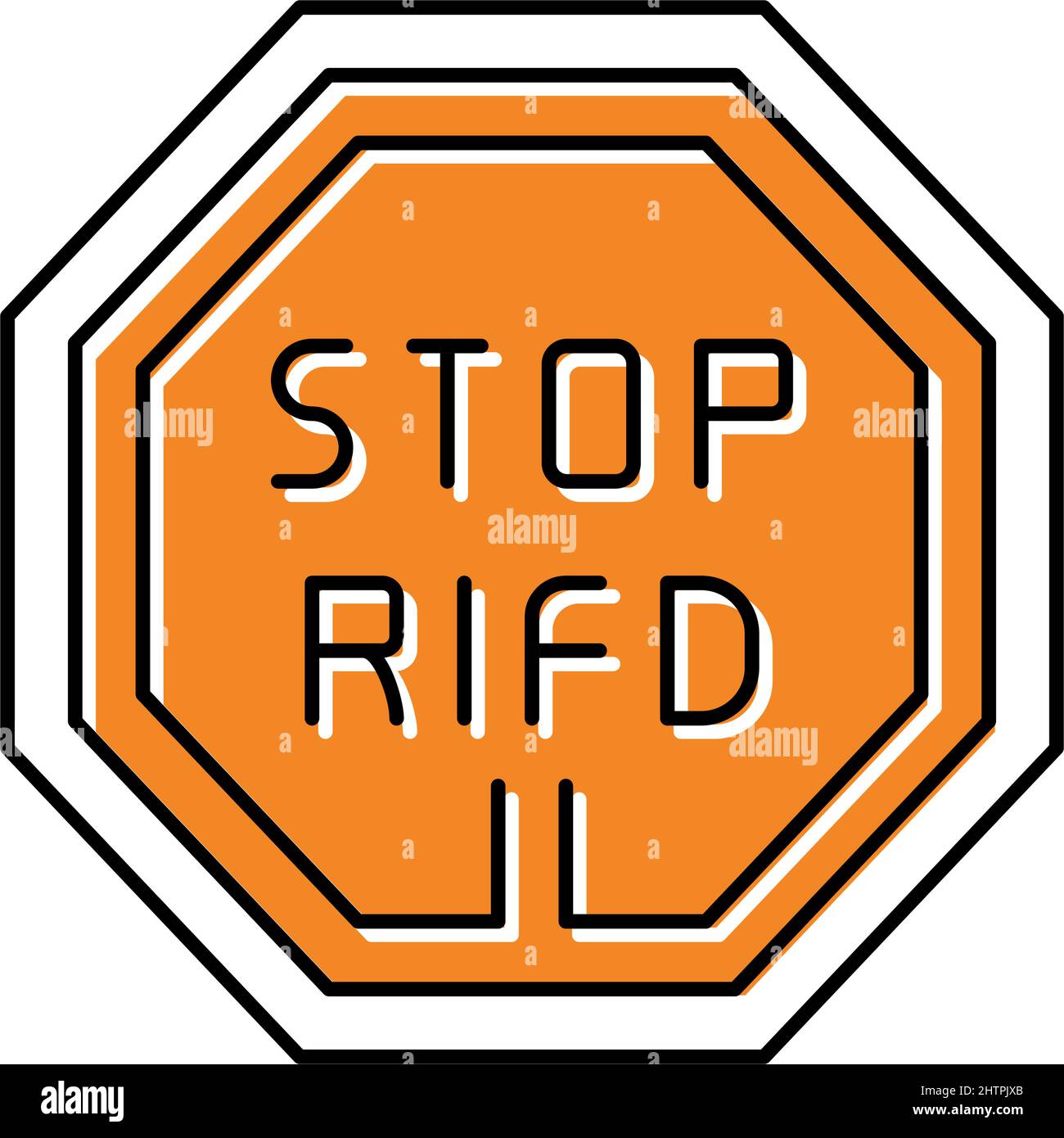 Stoppen sie die vektordarstellung des rfid-Farbsymbols Stock Vektor
