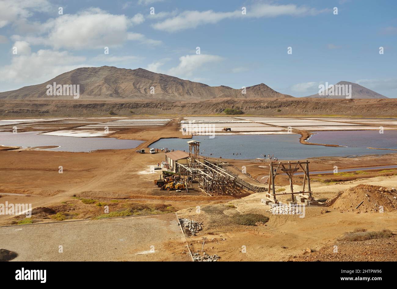 Salinas, Salzpfannen im Nordosten der Insel Sal, Kap Verde. Stockfoto