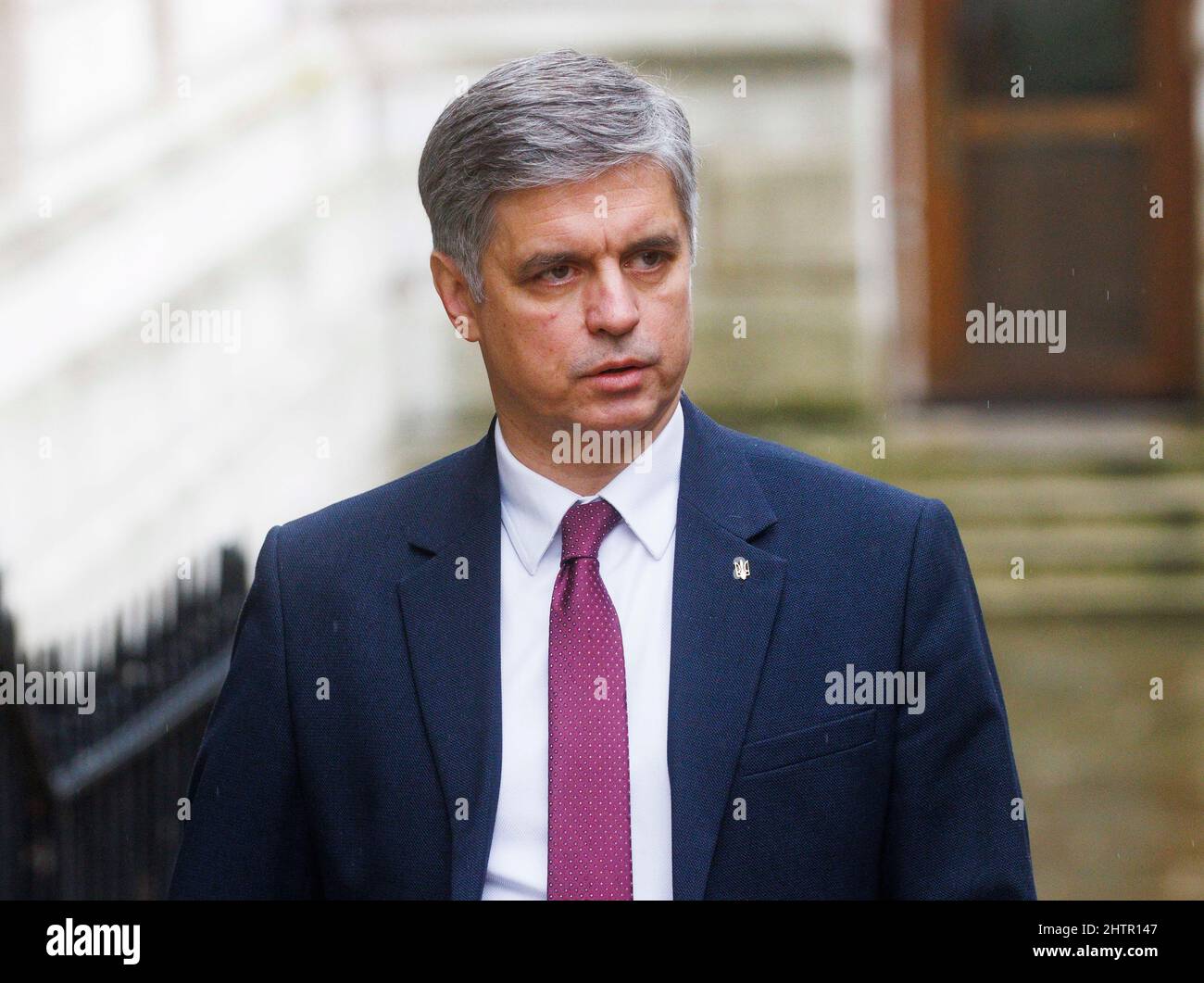 London, Großbritannien. 2. März 2022. Der ukrainische Botschafter in Großbritannien, Vadym Prystaiko, kommt in der Downing Street zu einem Treffen mit Boris Johnson an. Kredit: Mark Thomas/Alamy Live Nachrichten Stockfoto