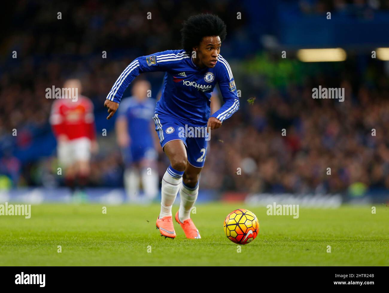 Chelseas Willian beim Barclays Premier League-Spiel zwischen Chelsea und Manchester United in Stamford Bridge in London. 7. Februar 2016. James Boardman/Tele-Bilder Stockfoto