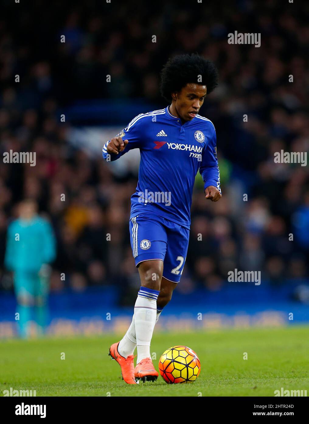 Chelseas Willian beim Barclays Premier League-Spiel zwischen Chelsea und Manchester United in Stamford Bridge in London. 7. Februar 2016. James Boardman/Tele-Bilder Stockfoto