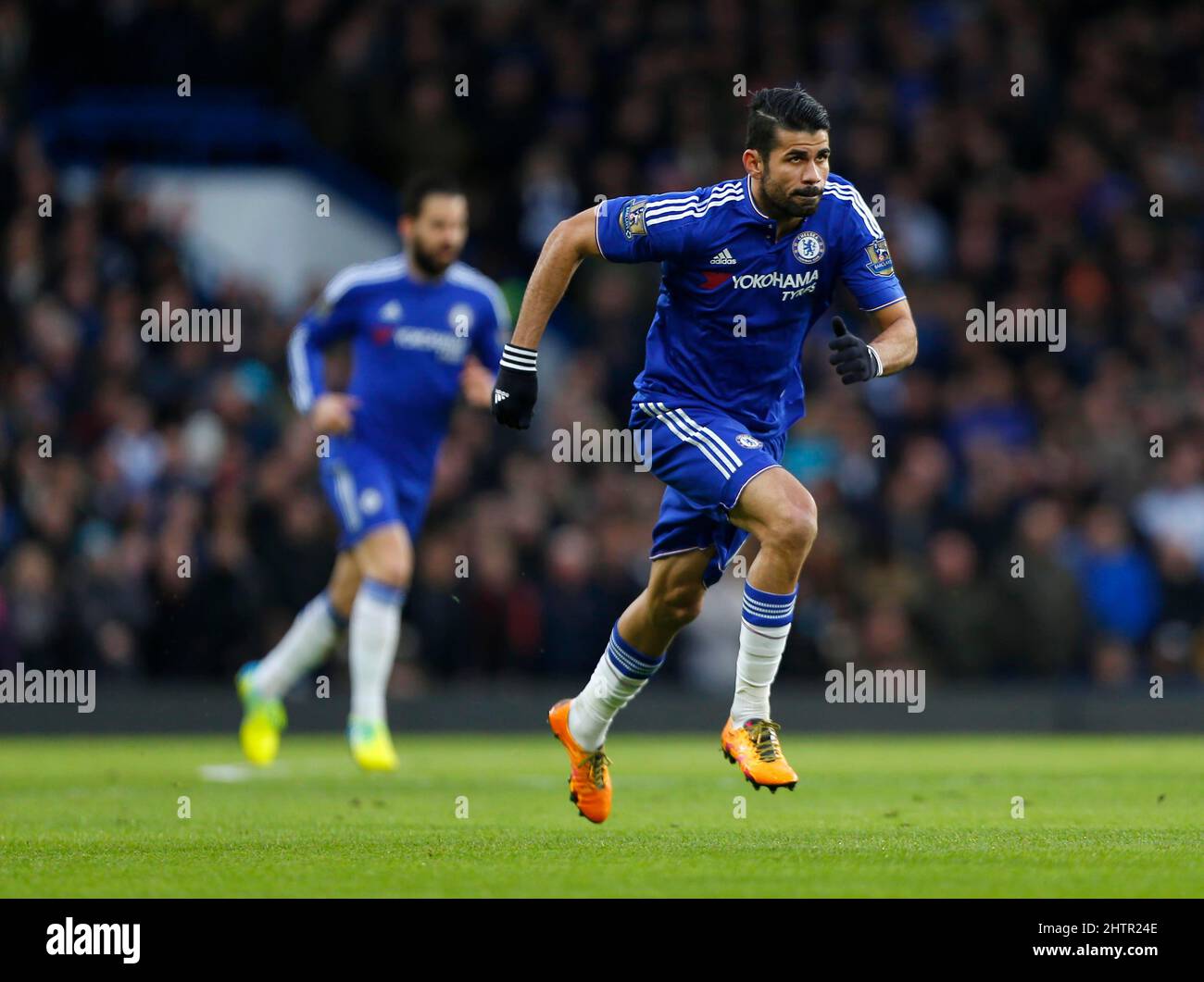 Der Chelsea Diego Costa, der während des Spiels der Barclays Premier League zwischen Chelsea und Manchester United in der Stamford Bridge in London gesehen wurde. 7. Februar 2016. James Boardman/Tele-Bilder Stockfoto