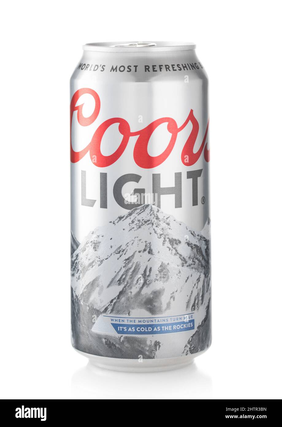 LONDON, UK - FEBRUAR 01,2022: Coorls Leichtes original Lagerbier auf Weiß. Stockfoto