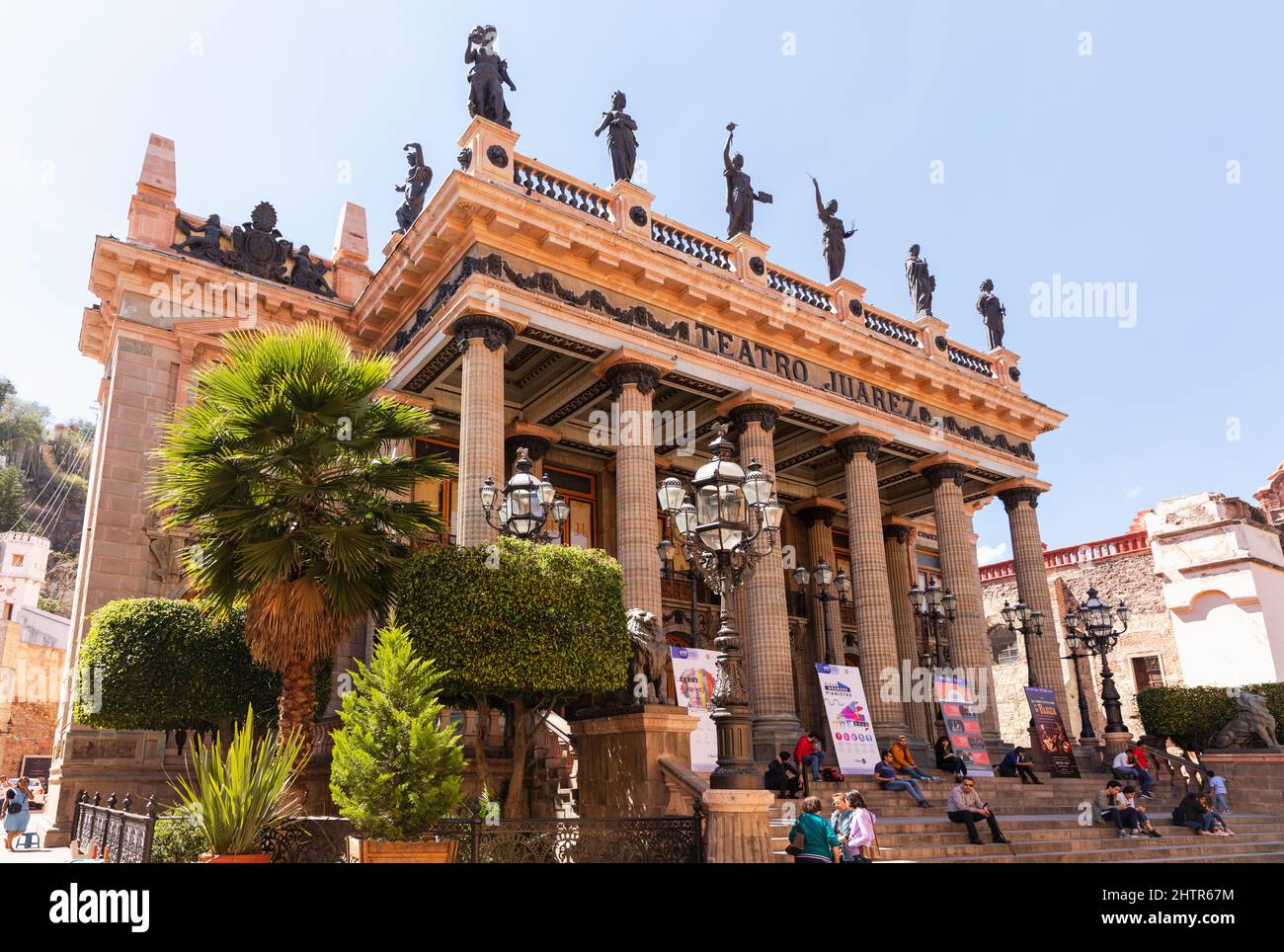 Mexiko, Guanajuato, Guanajuato, Teatro Juarez, außen, zwischen 1873 und 1904 erbaut Stockfoto