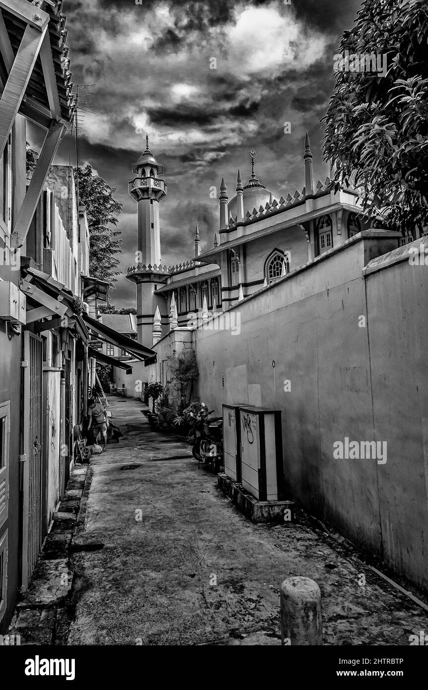 Sultan-Moschee, Kampong Glam, das muslimische Viertel von Singapur. Stockfoto