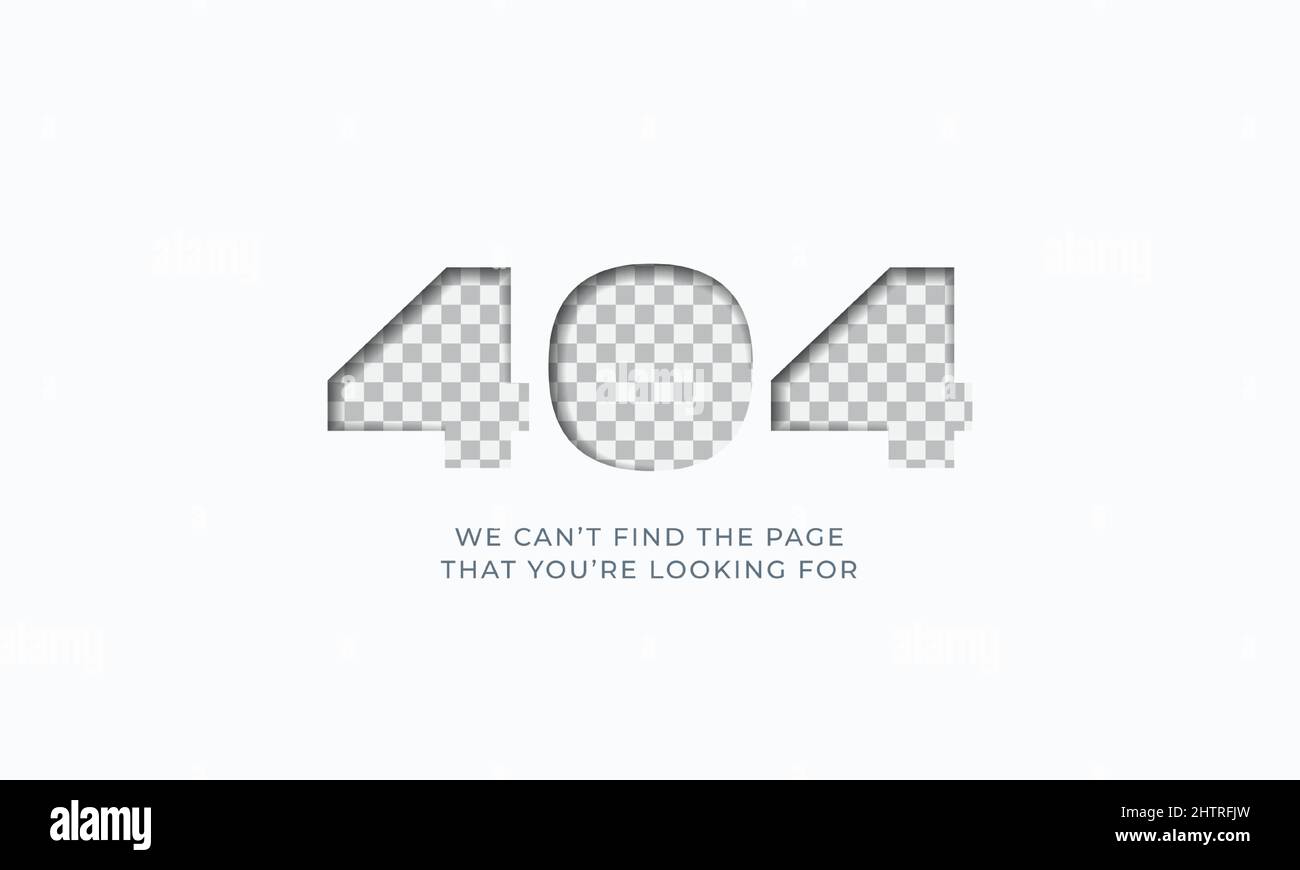 Cut-Hole-404-Fehlerseite nicht gefunden Abbildung für Websites im Aufbau mit hellem Hintergrund isoliert Stock Vektor