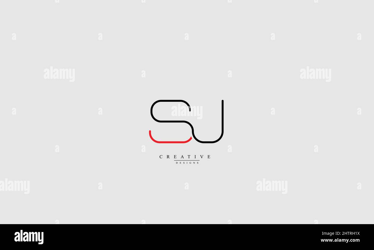 Buchstabenbuchstaben Initialen Monogramm-Logo SJ JS J Stock Vektor