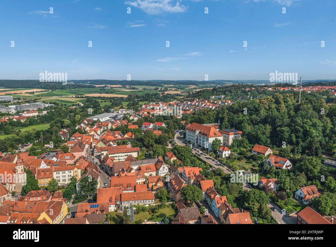 Feuchtwangen in Mittelfranken von oben Stockfoto