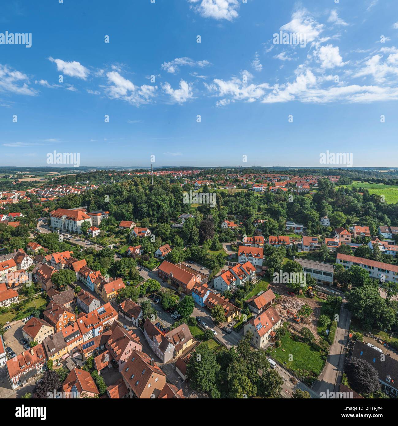 Feuchtwangen in Mittelfranken von oben Stockfoto