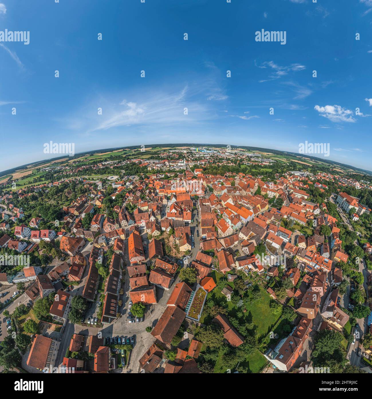 Feuchtwangen in Mittelfranken von oben Stockfoto