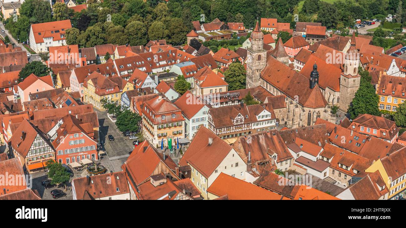 Feuchtwangen in Mittelfranken von oben Stockfoto