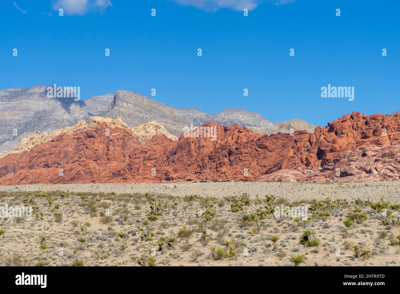 Die Gebirgslandschaft des Red Rock Canyon in Nevada Stockfoto