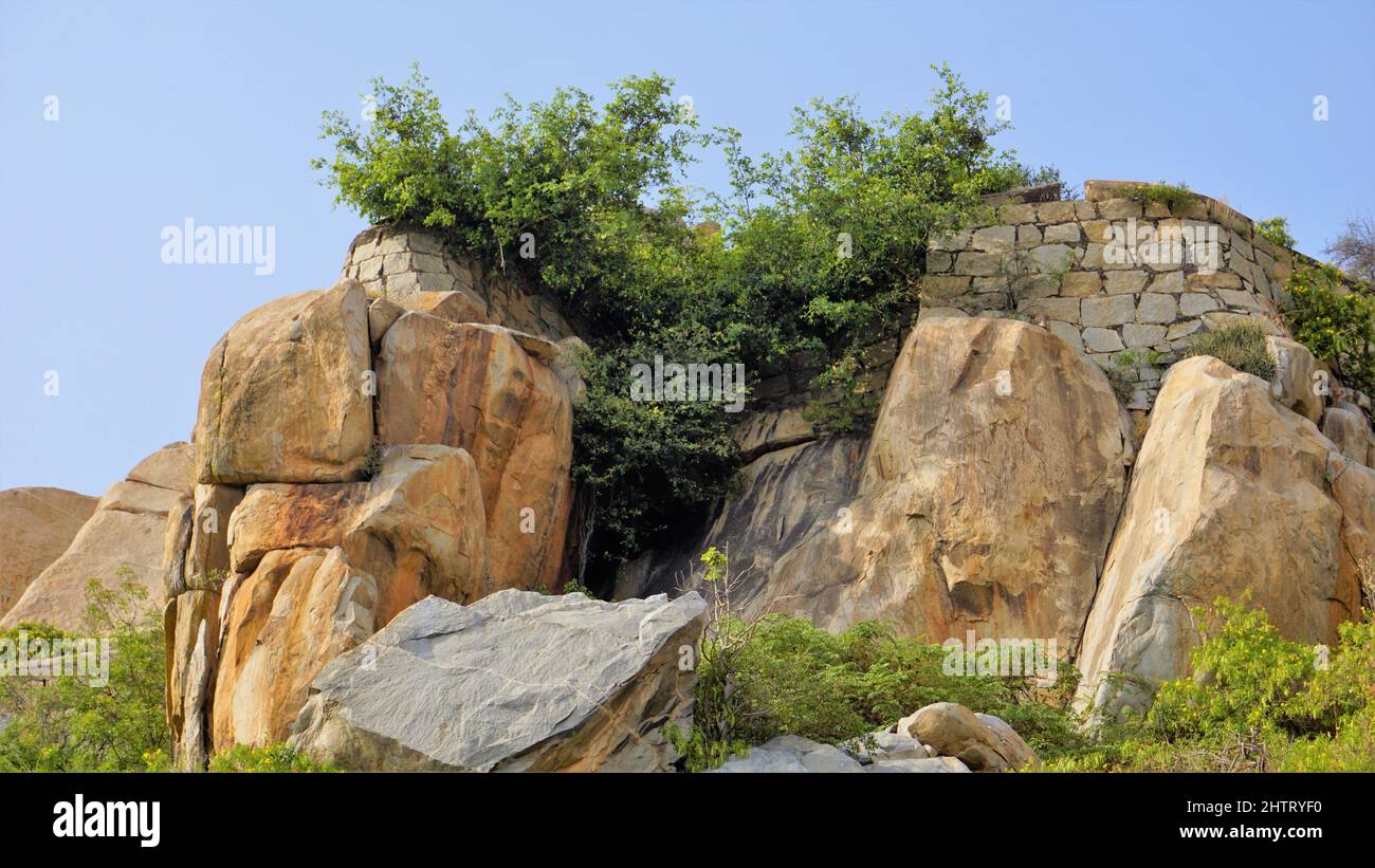 Gudibande Fort befindet sich in Chikkaballapur District, Karnataka, Indien. Nahe Bangalore. Wochenend-Gateway für Bengalurianer Stockfoto