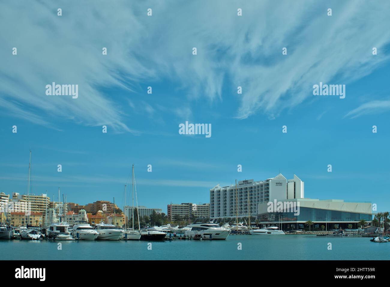 Vilamoura Marina Landschaft an der Algarve, Portugal Stockfoto