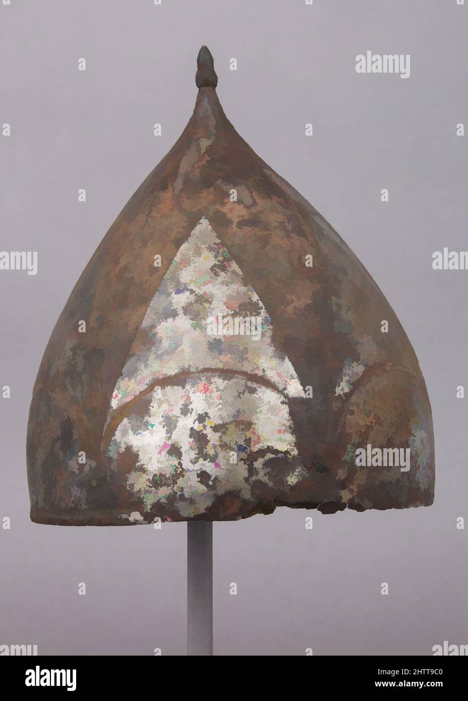 Kunst inspiriert von Helm, 16.–17. Jahrhundert, Türkisch, Eisen, H. 10 1/4 Zoll (26 cm); Durchm. 9 1/8 Zoll (23,2 cm); Gewicht 3 lb. 8,1 oz. (1590,4 g), Helme, Classic Works modernisiert von Artotop mit einem Schuss Modernität. Formen, Farbe und Wert, auffällige visuelle Wirkung auf Kunst. Emotionen durch Freiheit von Kunstwerken auf zeitgemäße Weise. Eine zeitlose Botschaft, die eine wild kreative neue Richtung verfolgt. Künstler, die sich dem digitalen Medium zuwenden und die Artotop NFT erschaffen Stockfoto