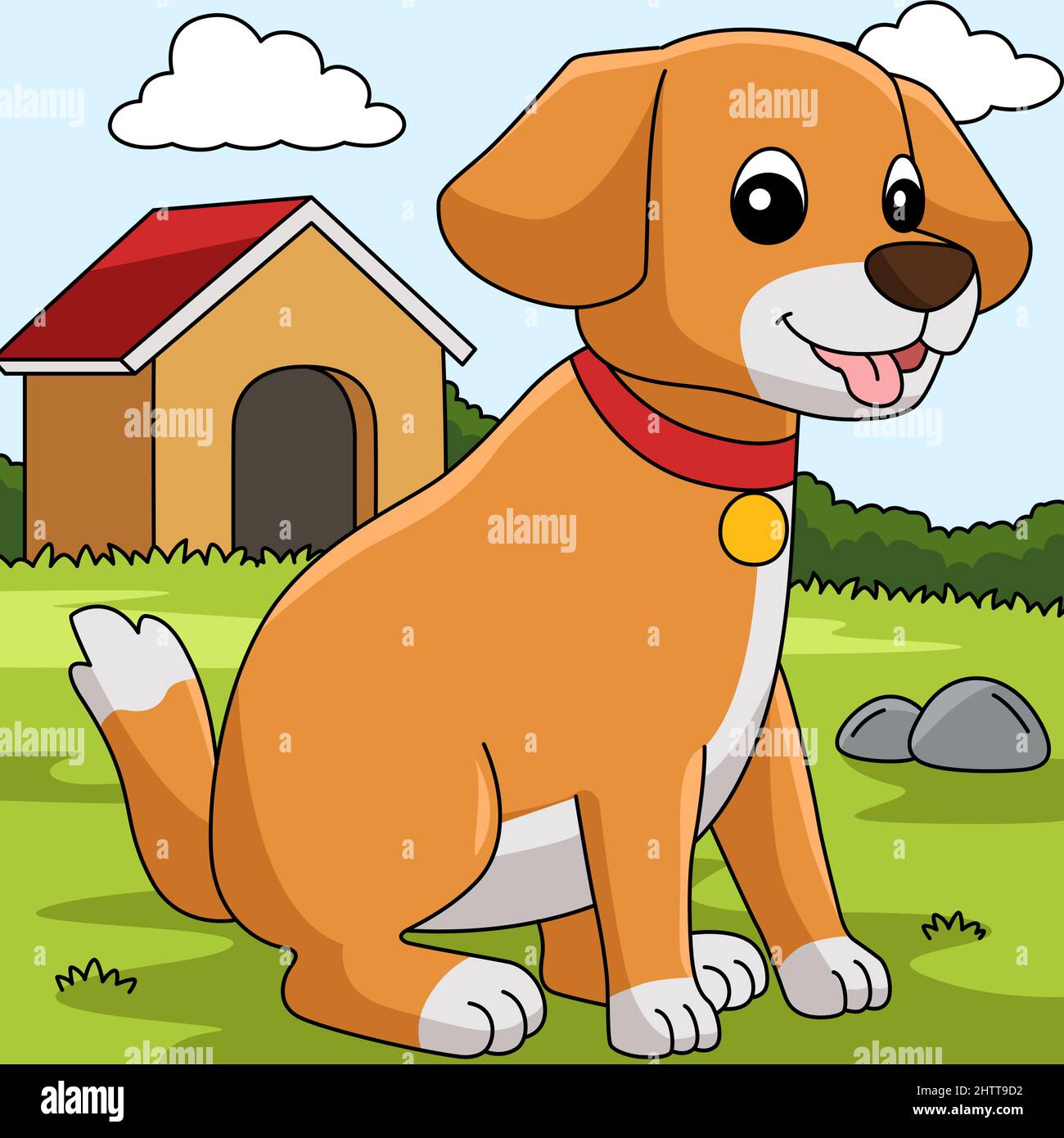 Hund Cartoon Farbige Tier Illustration Stock Vektor