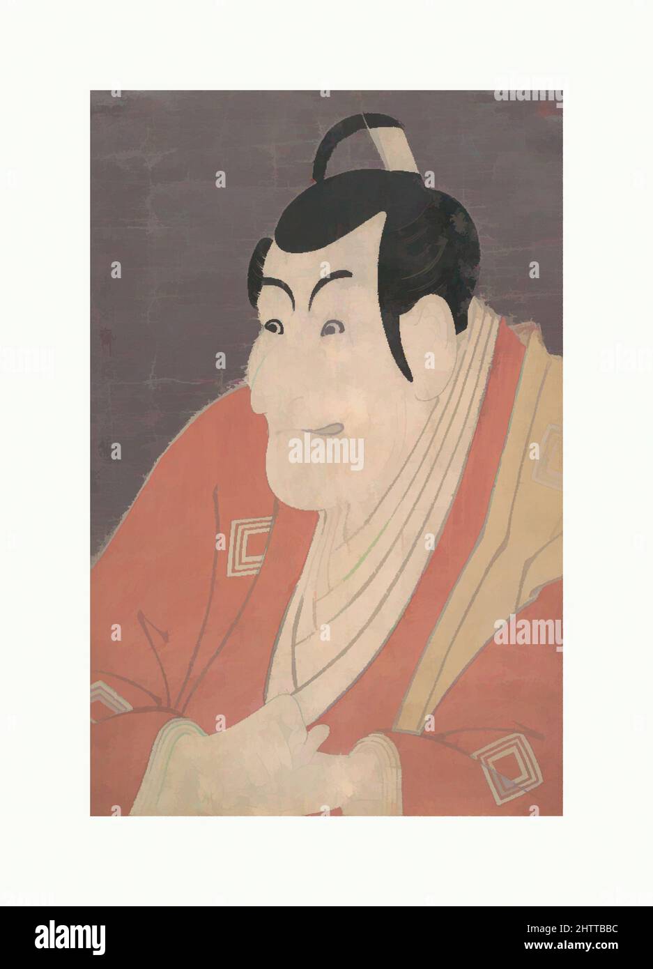 Kunst inspiriert von Kabuki Schauspieler Ichikawa Ebizō (Ichikawa Danjūrō V) im Stück die farbigen Zügel einer liebevollen Frau (Koi nyōbō somewake tazuna), 市川鰕蔵の竹村定之進, Edo-Periode (1615–1868), 5. Monat, 1794, Japan, Polychromer Holzschnitt; Tusche und Farbe auf Papier mit Glimmergrund, 14 15/32 x 9 3/5, Klassische Werke, die von Artotop mit einem Schuss Moderne modernisiert wurden. Formen, Farbe und Wert, auffällige visuelle Wirkung auf Kunst. Emotionen durch Freiheit von Kunstwerken auf zeitgemäße Weise. Eine zeitlose Botschaft, die eine wild kreative neue Richtung verfolgt. Künstler, die sich dem digitalen Medium zuwenden und die Artotop NFT erschaffen Stockfoto