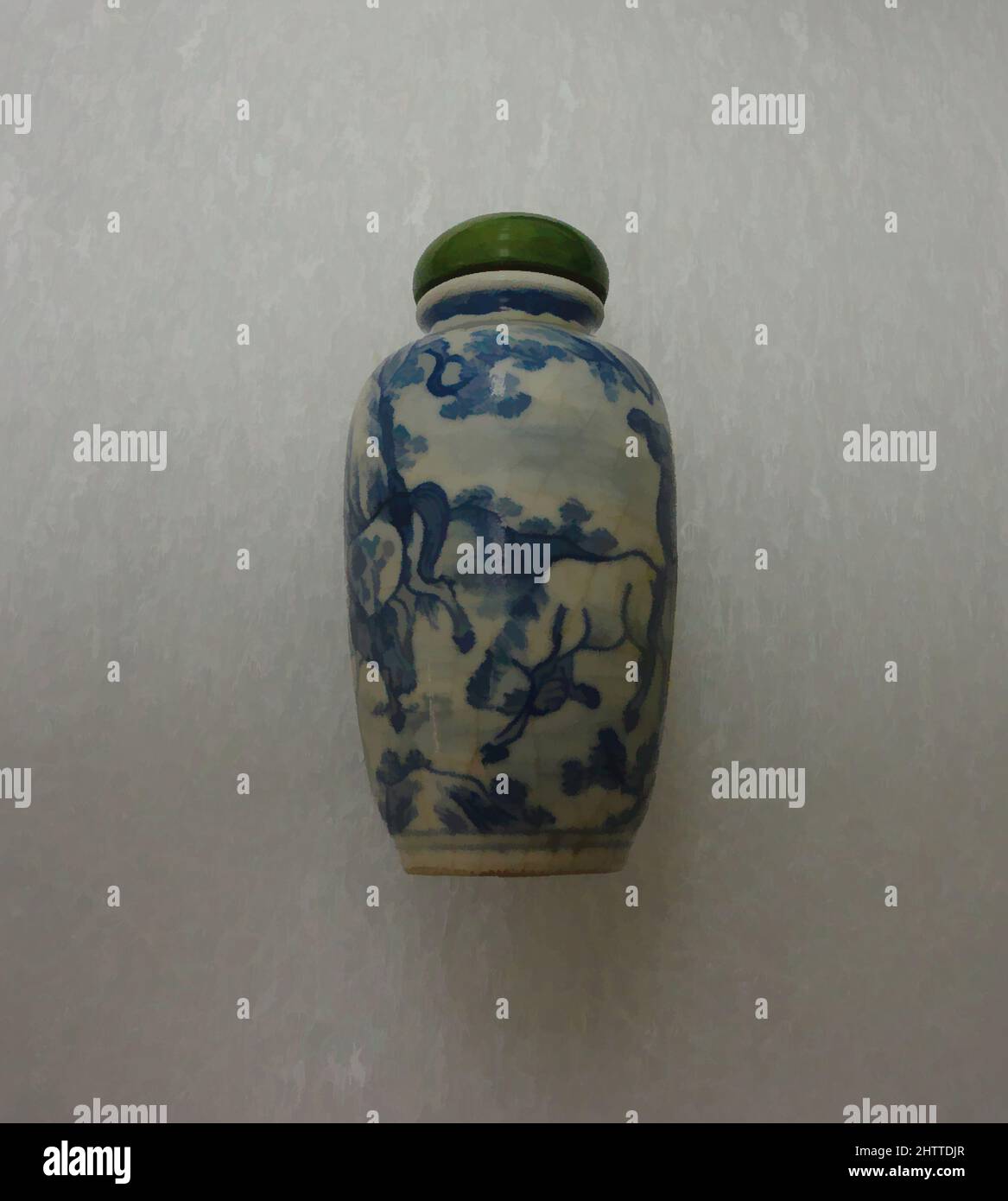 Miniatur Vase, Qing Dynastie (1644 - 1911), yongzheng Zeitraum (1723-35), China, weiche Paste Porzellan mit getönten Elfenbein-Stopfen, H.2 3/4 in. (7 cm), Schnupftabak Flaschen Stockfoto