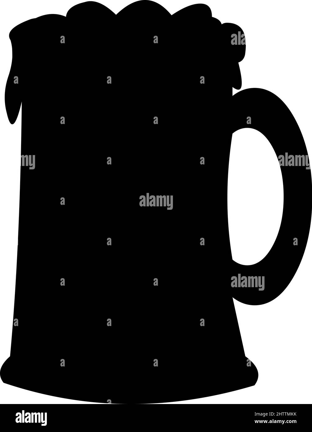 Vektordarstellung der schwarzen Silhouette eines Bierkrug Stock Vektor