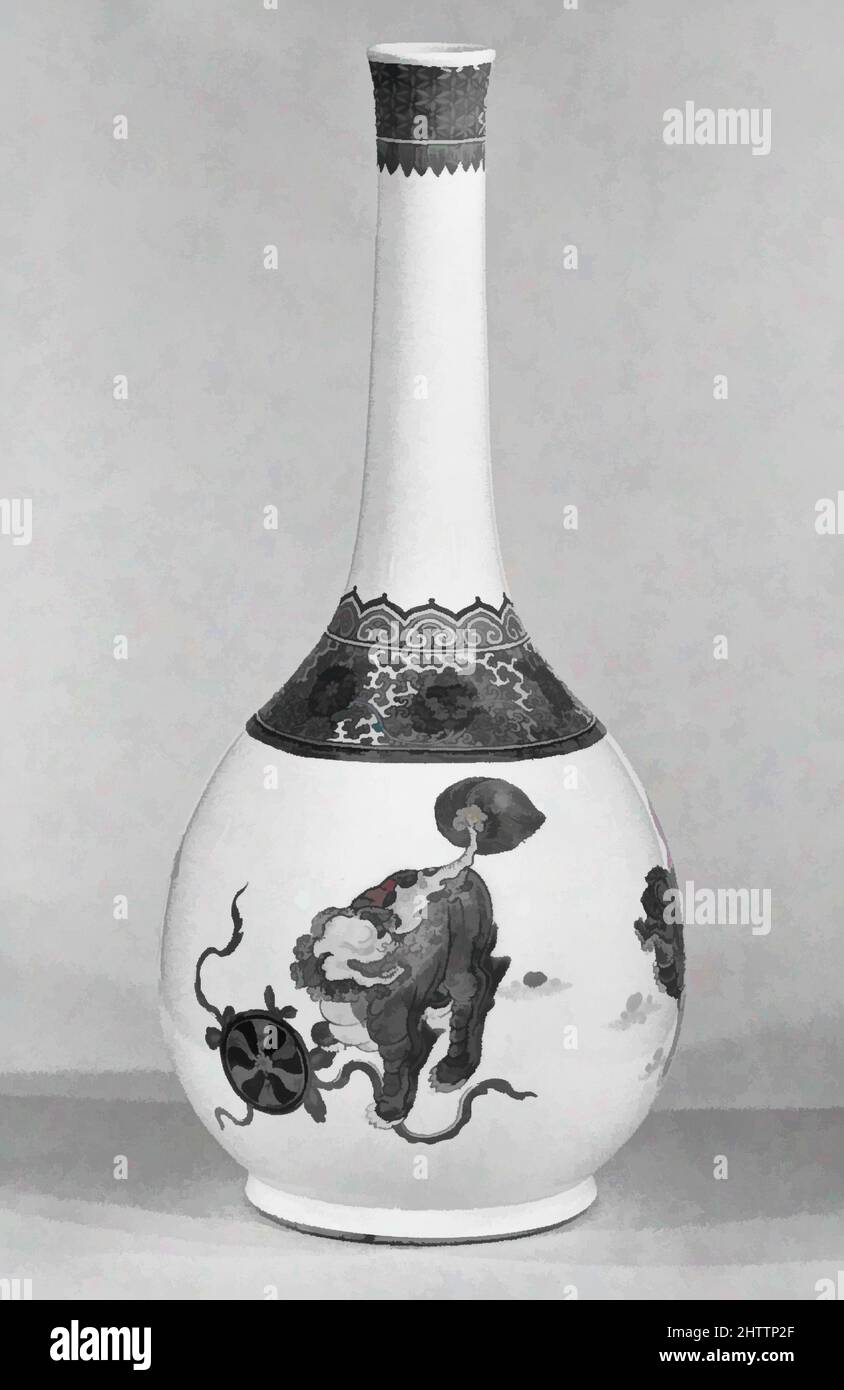 Kunst inspiriert von Vase (einer von einem Paar), Qing-Dynastie (1644–1911), Kangxi-Periode (1662–1722), China, Porzellan in Famille-verte-Emaille auf weißem Grund gemalt, H. 21 Zoll (53,3 cm), Keramik, Klassisches von Artotop modernisiertes Werk mit einem Schuss Moderne. Formen, Farbe und Wert, auffällige visuelle Wirkung auf Kunst. Emotionen durch Freiheit von Kunstwerken auf zeitgemäße Weise. Eine zeitlose Botschaft, die eine wild kreative neue Richtung verfolgt. Künstler, die sich dem digitalen Medium zuwenden und die Artotop NFT erschaffen Stockfoto