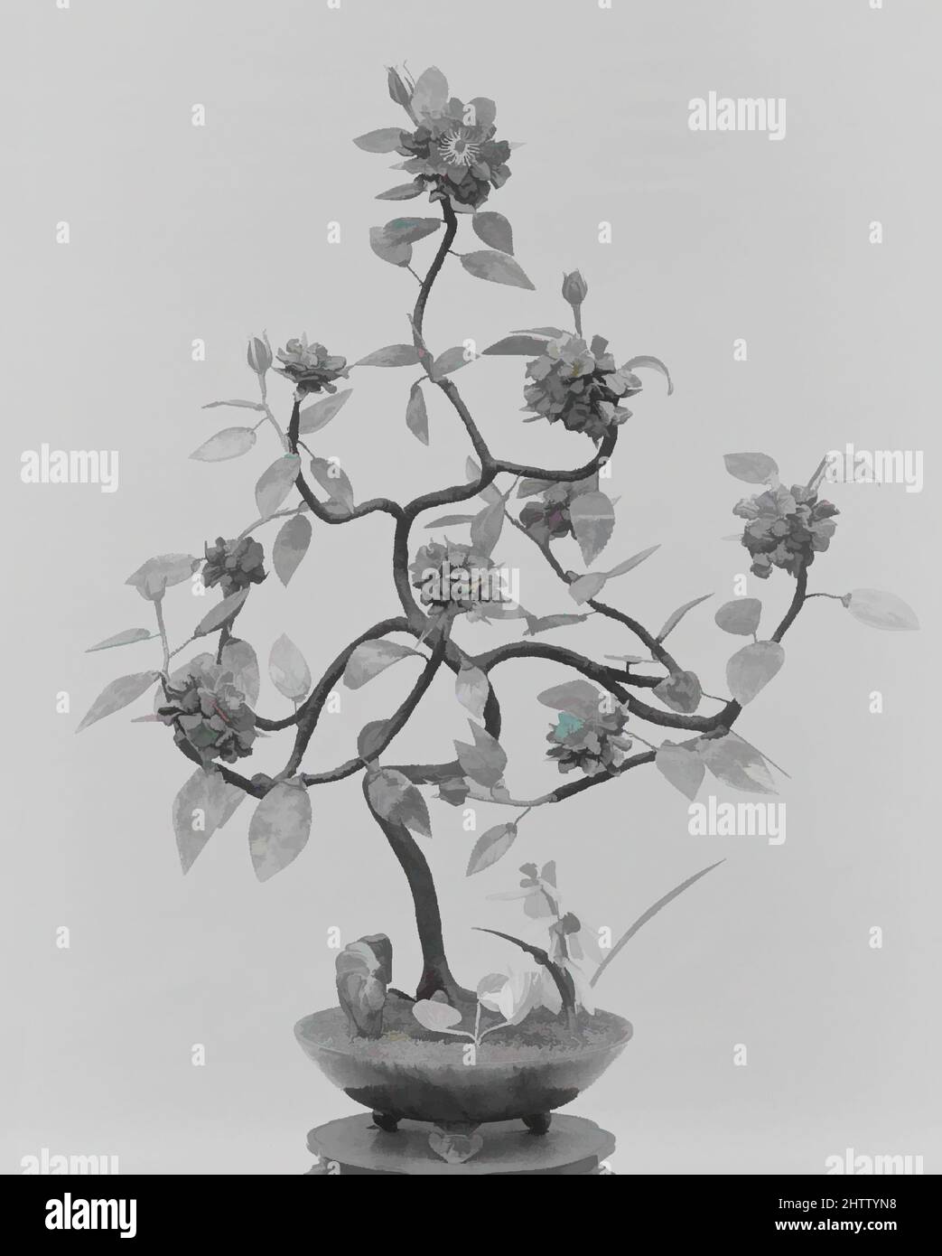 Kunst inspiriert von Bush, der Qing-Dynastie (1644–1911), 19. Jahrhundert, China, Jade (Nephrit), H. 17 Zoll (43,2 cm); B: 12 1/2 Zoll ( 31,8 cm), Jade, Klassisches Werk, modernisiert von Artotop mit einem Schuss Moderne. Formen, Farbe und Wert, auffällige visuelle Wirkung auf Kunst. Emotionen durch Freiheit von Kunstwerken auf zeitgemäße Weise. Eine zeitlose Botschaft, die eine wild kreative neue Richtung verfolgt. Künstler, die sich dem digitalen Medium zuwenden und die Artotop NFT erschaffen Stockfoto