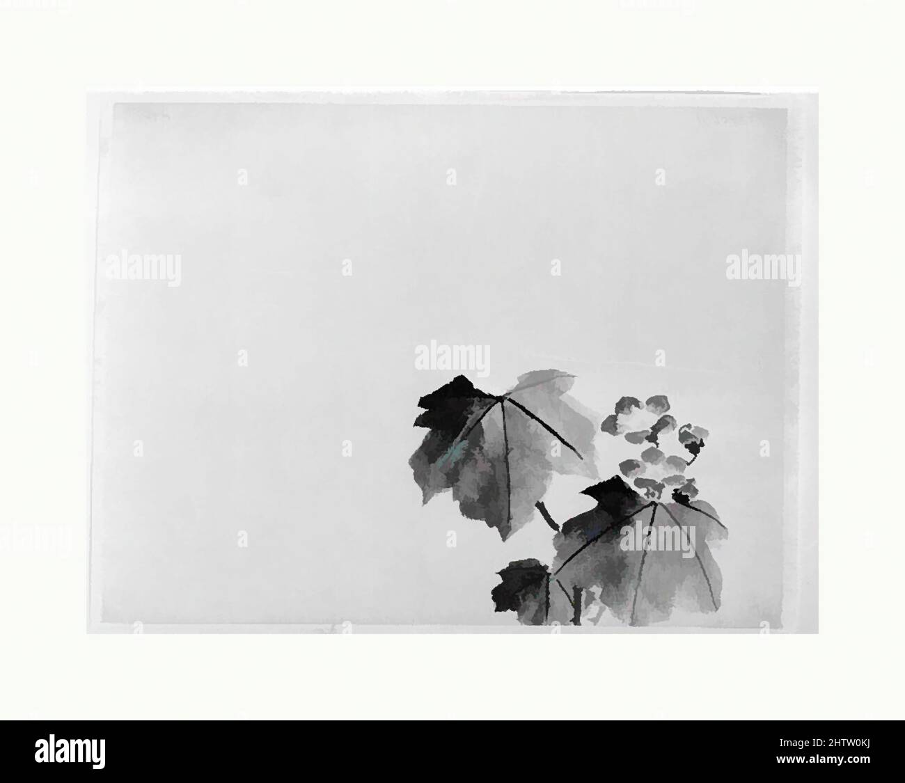 Kunst inspiriert von Bellflower, Edo-Zeit (1615–1868), 19. Jahrhundert, Japan, unberittene Malerei; Tinte und Aquarell auf Papier, 10 7/8 x 14 1/2 Zoll (27,6 x 36,8 cm), Gemälde, Hokusai-Schule, Klassische Werke, die von Artotop mit einem Schuss Moderne modernisiert wurden. Formen, Farbe und Wert, auffällige visuelle Wirkung auf Kunst. Emotionen durch Freiheit von Kunstwerken auf zeitgemäße Weise. Eine zeitlose Botschaft, die eine wild kreative neue Richtung verfolgt. Künstler, die sich dem digitalen Medium zuwenden und die Artotop NFT erschaffen Stockfoto