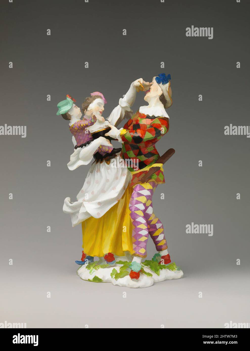 Kunst inspiriert von der Familie Harlequin, Modell ca. 1740, deutsch, Meißen, Hartporzellan, Höhe: 7 1/8 Zoll (18,1 cm), Keramik-Porzellan, Classic Works modernisiert von Artotop mit einem Schuss Moderne. Formen, Farbe und Wert, auffällige visuelle Wirkung auf Kunst. Emotionen durch Freiheit von Kunstwerken auf zeitgemäße Weise. Eine zeitlose Botschaft, die eine wild kreative neue Richtung verfolgt. Künstler, die sich dem digitalen Medium zuwenden und die Artotop NFT erschaffen Stockfoto