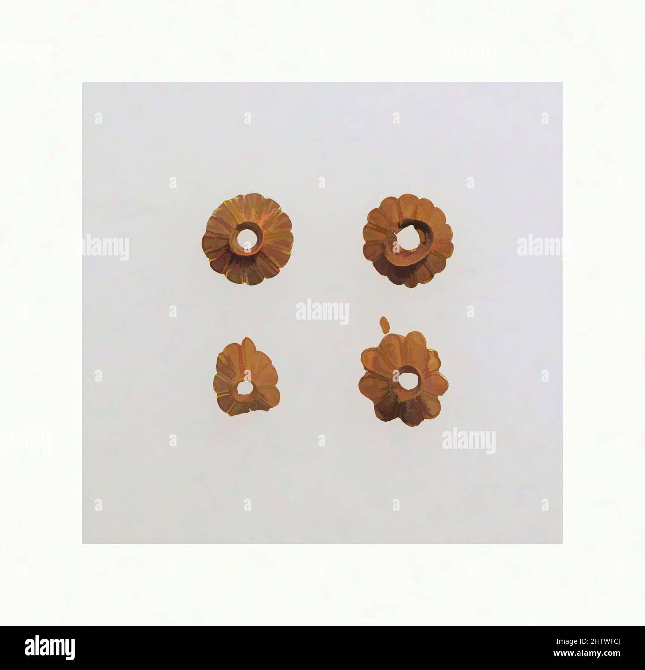 Von Ornament inspirierte Kunst, blumenförmige Halterung für Steinsockel, Gold, Höhe: 3/16 x 1/4 Zoll (0,5 x 0,6 cm), Gold und Silber, Klassisches Werk, das von Artotop mit einem Schuss Modernität modernisiert wurde. Formen, Farbe und Wert, auffällige visuelle Wirkung auf Kunst. Emotionen durch Freiheit von Kunstwerken auf zeitgemäße Weise. Eine zeitlose Botschaft, die eine wild kreative neue Richtung verfolgt. Künstler, die sich dem digitalen Medium zuwenden und die Artotop NFT erschaffen Stockfoto