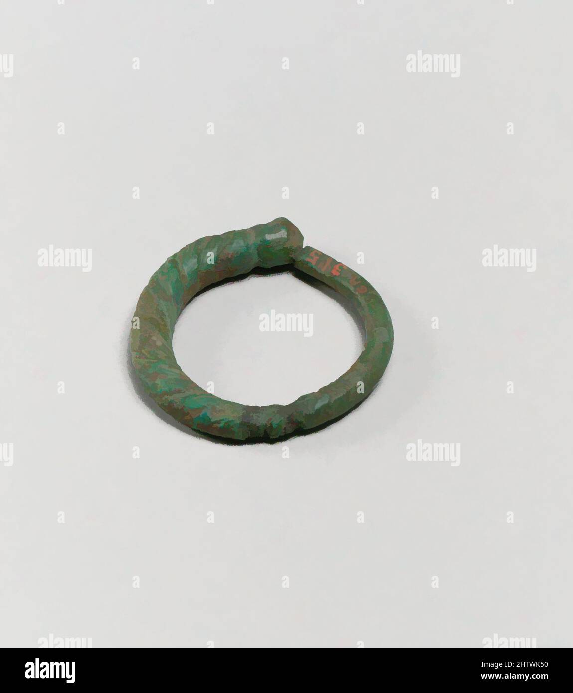 Kunst inspiriert von Ring, Bronze, Durchm.: 1 1/8 Zoll (2,9 cm), Bronzen, Classic Works modernisiert von Artotop mit einem Schuss Moderne. Formen, Farbe und Wert, auffällige visuelle Wirkung auf Kunst. Emotionen durch Freiheit von Kunstwerken auf zeitgemäße Weise. Eine zeitlose Botschaft, die eine wild kreative neue Richtung verfolgt. Künstler, die sich dem digitalen Medium zuwenden und die Artotop NFT erschaffen Stockfoto