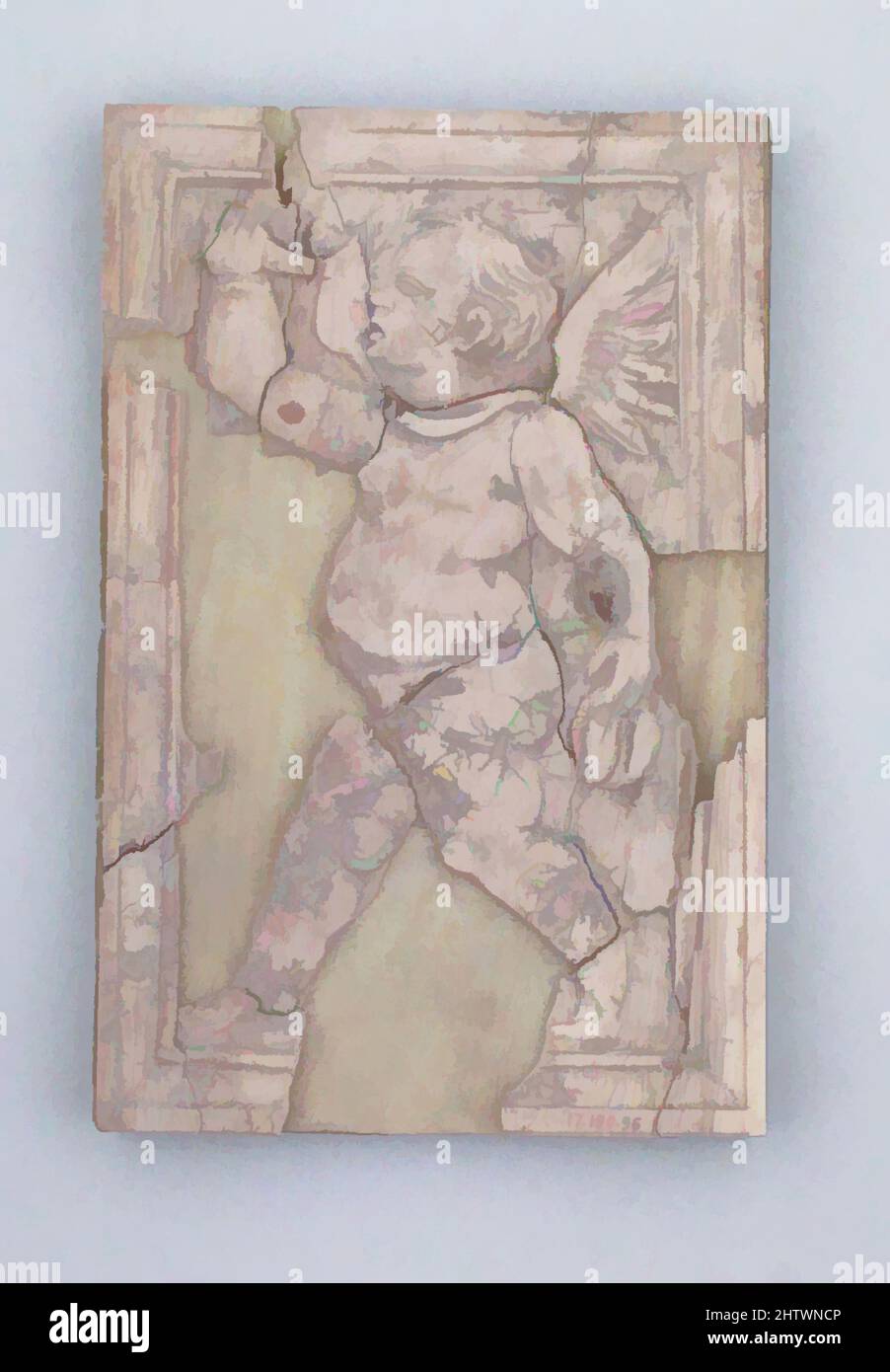 Kunst inspiriert von Relief aus Schatulle, Roman, Elfenbein, andere: 4 1/8 x 2 11/16 x 1/8 Zoll (10,5 x 6,9 x 0,3 cm), Relief-Froma-Schatulle mit Eros zu Fuß nach links, Classic Works modernisiert von Artotop mit einem Schuss Moderne. Formen, Farbe und Wert, auffällige visuelle Wirkung auf Kunst. Emotionen durch Freiheit von Kunstwerken auf zeitgemäße Weise. Eine zeitlose Botschaft, die eine wild kreative neue Richtung verfolgt. Künstler, die sich dem digitalen Medium zuwenden und die Artotop NFT erschaffen Stockfoto