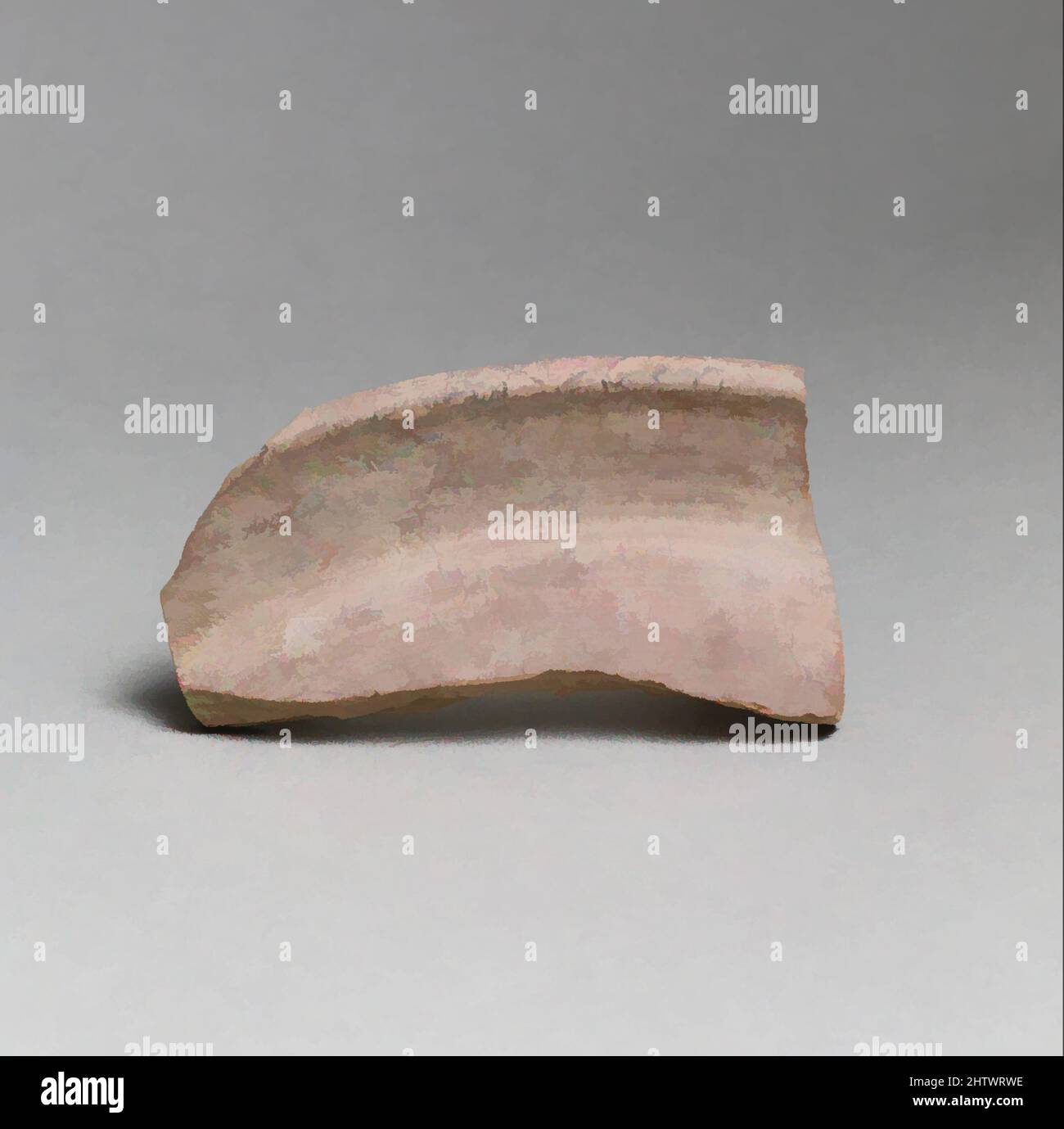 Kunst inspiriert von Vase Fragment, geometrisch, Ostgriechisch/Sardis, Lydian, Terrakotta, Insgesamt: 3 1/8 x 2 7/8in. (7,9 x 7,3cm), Vasen, Classic Works modernisiert von Artotop mit einem Schuss Moderne. Formen, Farbe und Wert, auffällige visuelle Wirkung auf Kunst. Emotionen durch Freiheit von Kunstwerken auf zeitgemäße Weise. Eine zeitlose Botschaft, die eine wild kreative neue Richtung verfolgt. Künstler, die sich dem digitalen Medium zuwenden und die Artotop NFT erschaffen Stockfoto