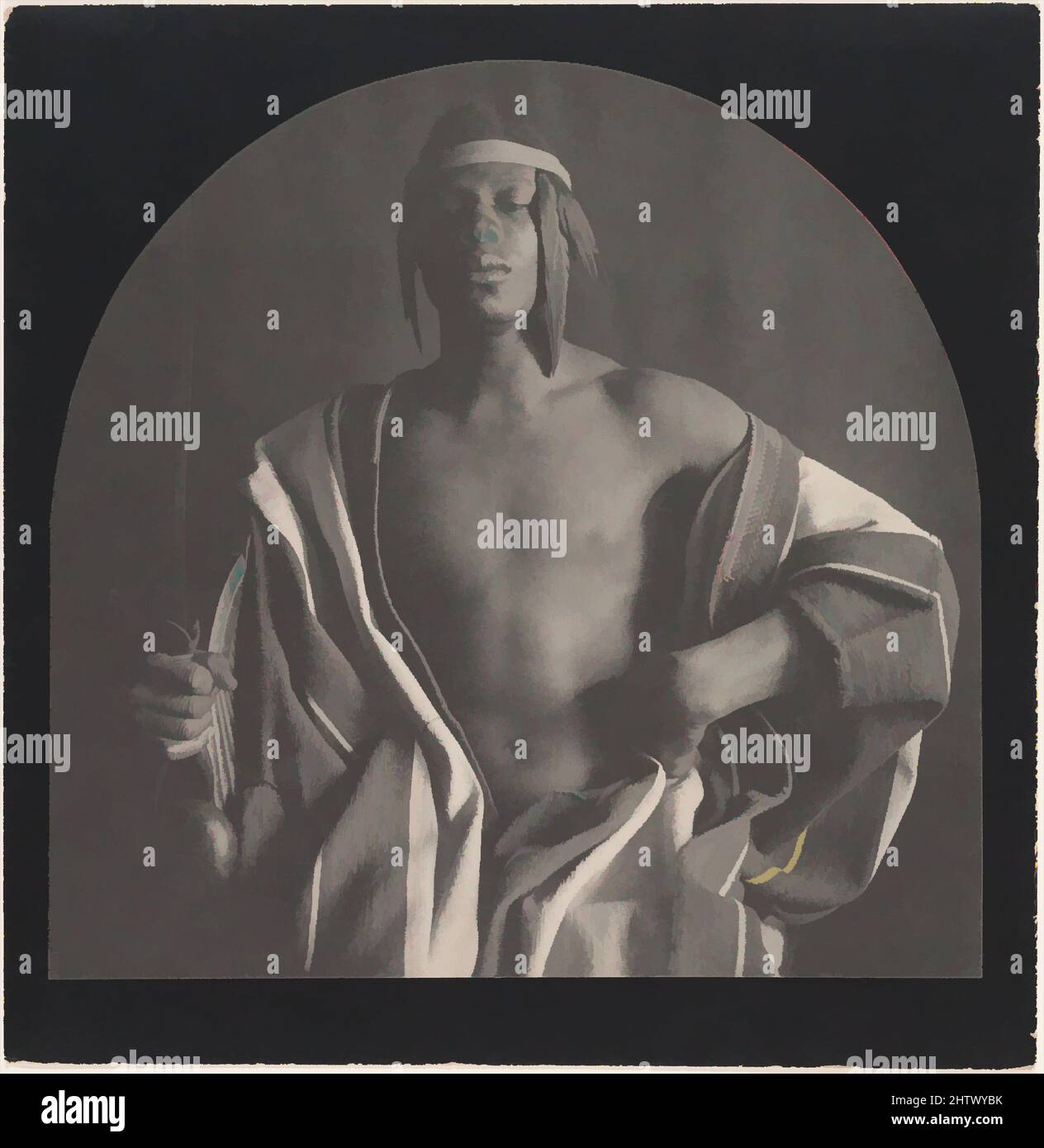 Kunst inspiriert von einem äthiopischen Häuptling, ca. 1897, Platindruck, 18,1 x 18,4 cm. (7 1/8 x 7 1/4 Zoll), Fotografien, F. Holland Day (American, Norwood, Massachusetts 1864–1933 Norwood, Massachusetts), die Niederlage der Italiener durch den abessinischen Kaiser Menelek II. In Adowa im Norden 1896, Klassische Werke, die von Artotop mit einem Schuss Moderne modernisiert wurden. Formen, Farbe und Wert, auffällige visuelle Wirkung auf Kunst. Emotionen durch Freiheit von Kunstwerken auf zeitgemäße Weise. Eine zeitlose Botschaft, die eine wild kreative neue Richtung verfolgt. Künstler, die sich dem digitalen Medium zuwenden und die Artotop NFT erschaffen Stockfoto