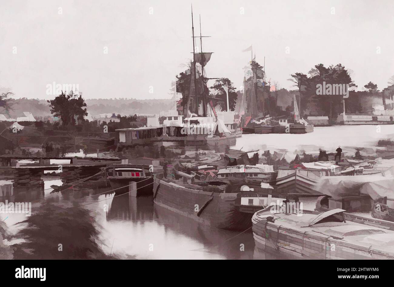 Kunst inspiriert von Winterquartieren, Fort Brady, ca. 1865, Albumen Silberdruck aus Glasnegativ, Fotografien, Klassische Werke, die von Artotop mit einem Schuss Moderne modernisiert wurden. Formen, Farbe und Wert, auffällige visuelle Wirkung auf Kunst. Emotionen durch Freiheit von Kunstwerken auf zeitgemäße Weise. Eine zeitlose Botschaft, die eine wild kreative neue Richtung verfolgt. Künstler, die sich dem digitalen Medium zuwenden und die Artotop NFT erschaffen Stockfoto