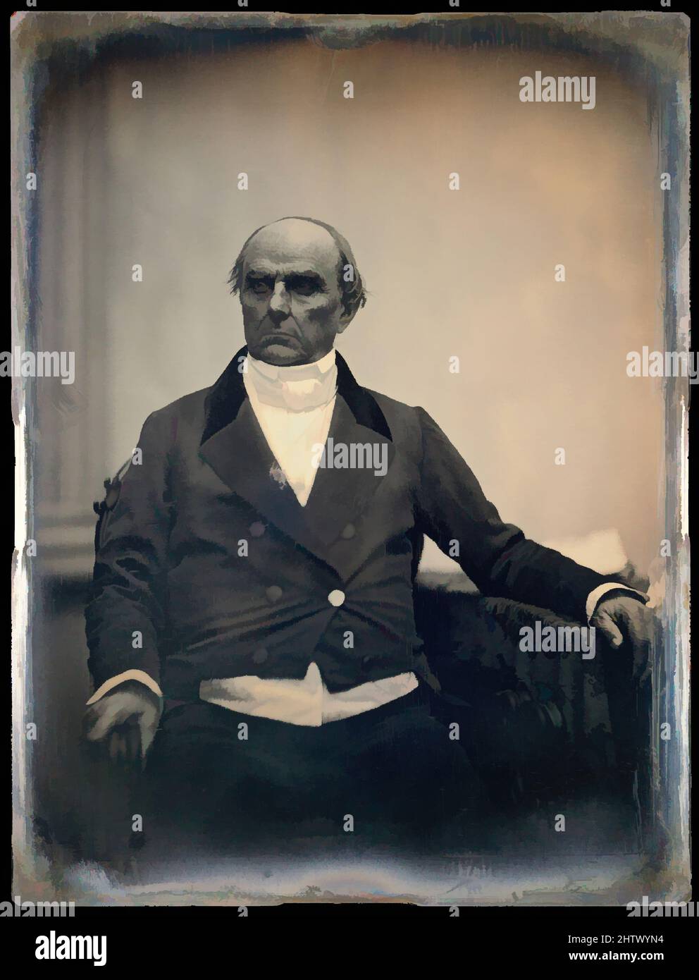 Kunst inspiriert von Daniel Webster, ca. 1850, Daguerreotype, 21,5 x 16,6 cm (8 7/16 x 6 9/16 Zoll), Fotografien, Albert Sands Southworth (amerikanisch, West Fairlee, Vermont 1811–1894 Charlestown, Massachusetts), Josiah Johnson Hawes (amerikanisch, Wayland, Massachusetts 1808–1901 Crawford Notch, Klassische Werke, die von Artotop mit einem Schuss Moderne modernisiert wurden. Formen, Farbe und Wert, auffällige visuelle Wirkung auf Kunst. Emotionen durch Freiheit von Kunstwerken auf zeitgemäße Weise. Eine zeitlose Botschaft, die eine wild kreative neue Richtung verfolgt. Künstler, die sich dem digitalen Medium zuwenden und die Artotop NFT erschaffen Stockfoto