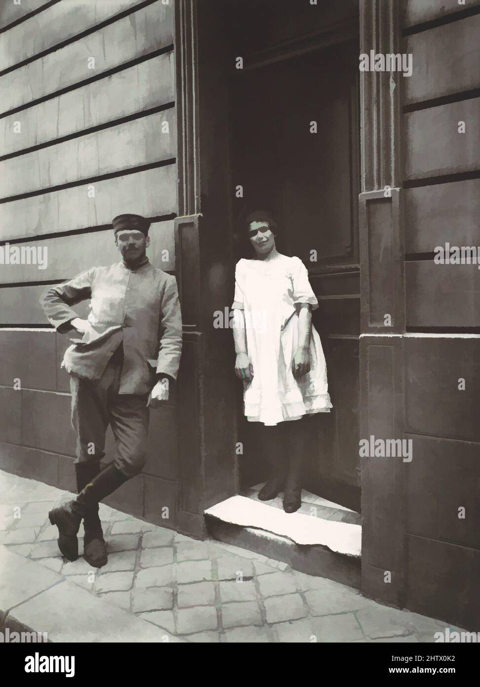 Kunst inspiriert von Maison Close, 1921, gedruckt 1956, Silbergelatine-Druck, Fotografien, Eugène Atget (Französisch, Libourne 1857–1927 Paris, Klassische Werke, die von Artotop mit einem Schuss Moderne modernisiert wurden. Formen, Farbe und Wert, auffällige visuelle Wirkung auf Kunst. Emotionen durch Freiheit von Kunstwerken auf zeitgemäße Weise. Eine zeitlose Botschaft, die eine wild kreative neue Richtung verfolgt. Künstler, die sich dem digitalen Medium zuwenden und die Artotop NFT erschaffen Stockfoto