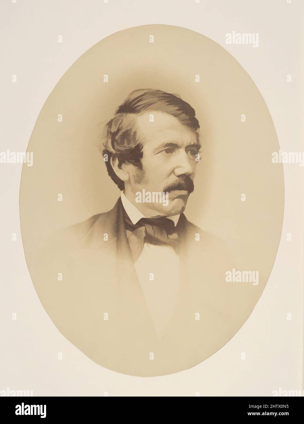 Art inspired by Dr. Livingstone, 1857, Albumen Silver Print, Photographs, John Jabez Edwin Mayall (British, Oldham, Lancashire 1813–1901 West Sussex, Classic Works Modernized by Artotop with a Splash of Modernity. Formen, Farbe und Wert, auffällige visuelle Wirkung auf Kunst. Emotionen durch Freiheit von Kunstwerken auf zeitgemäße Weise. Eine zeitlose Botschaft, die eine wild kreative neue Richtung verfolgt. Künstler, die sich dem digitalen Medium zuwenden und die Artotop NFT erschaffen Stockfoto