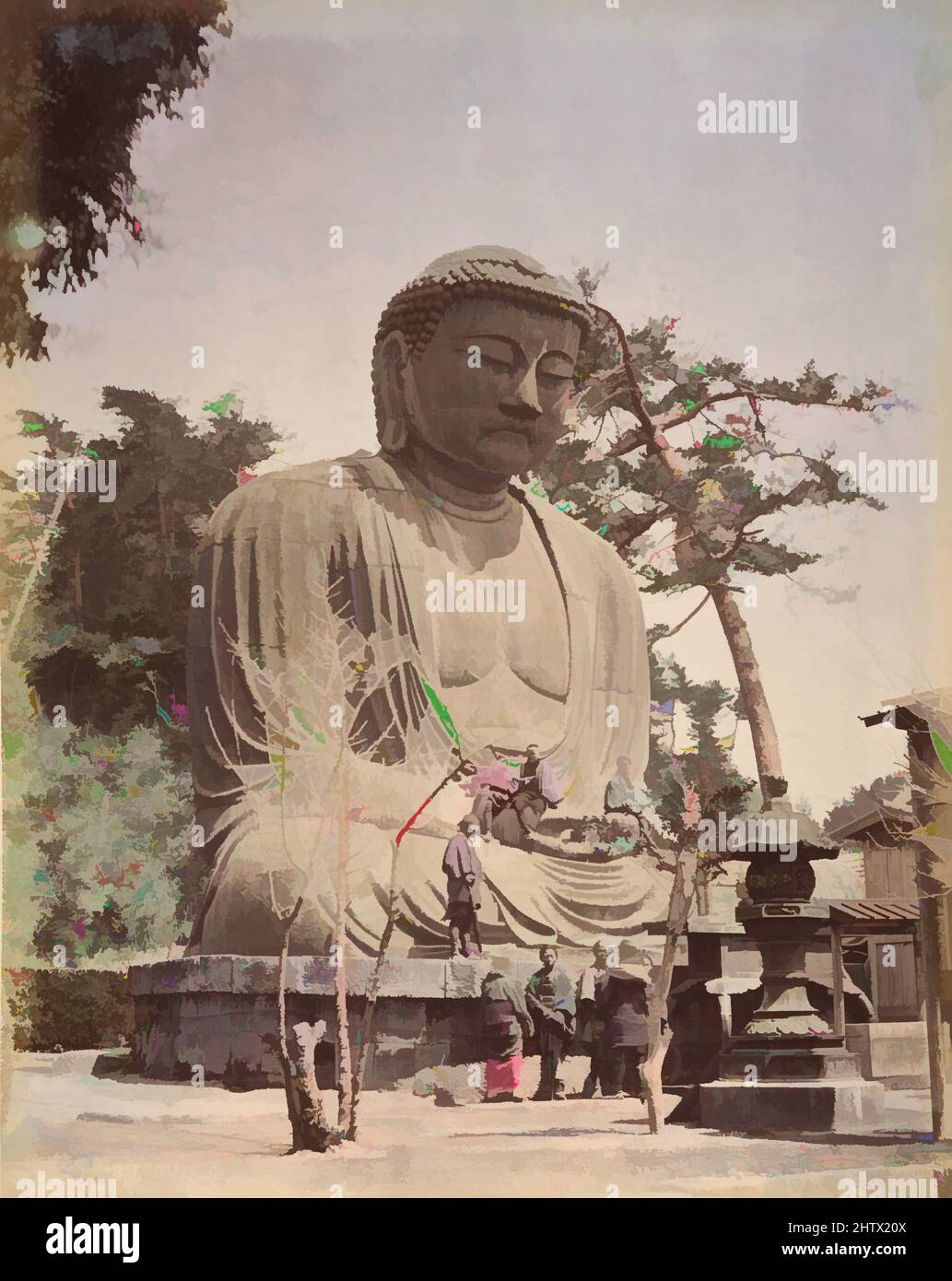 Art Inspired by Buddha Sculpture, 1870s, Albumen-Silberdruck aus Glasnegativ, 25,2 x 20 cm (9 15/16 x 7 7/8 Zoll), Fotografien, Suzuki Shin'ichi (japanisch, 1835–1919, Klassische Werke, die von Artotop mit einem Schuss Moderne modernisiert wurden. Formen, Farbe und Wert, auffällige visuelle Wirkung auf Kunst. Emotionen durch Freiheit von Kunstwerken auf zeitgemäße Weise. Eine zeitlose Botschaft, die eine wild kreative neue Richtung verfolgt. Künstler, die sich dem digitalen Medium zuwenden und die Artotop NFT erschaffen Stockfoto