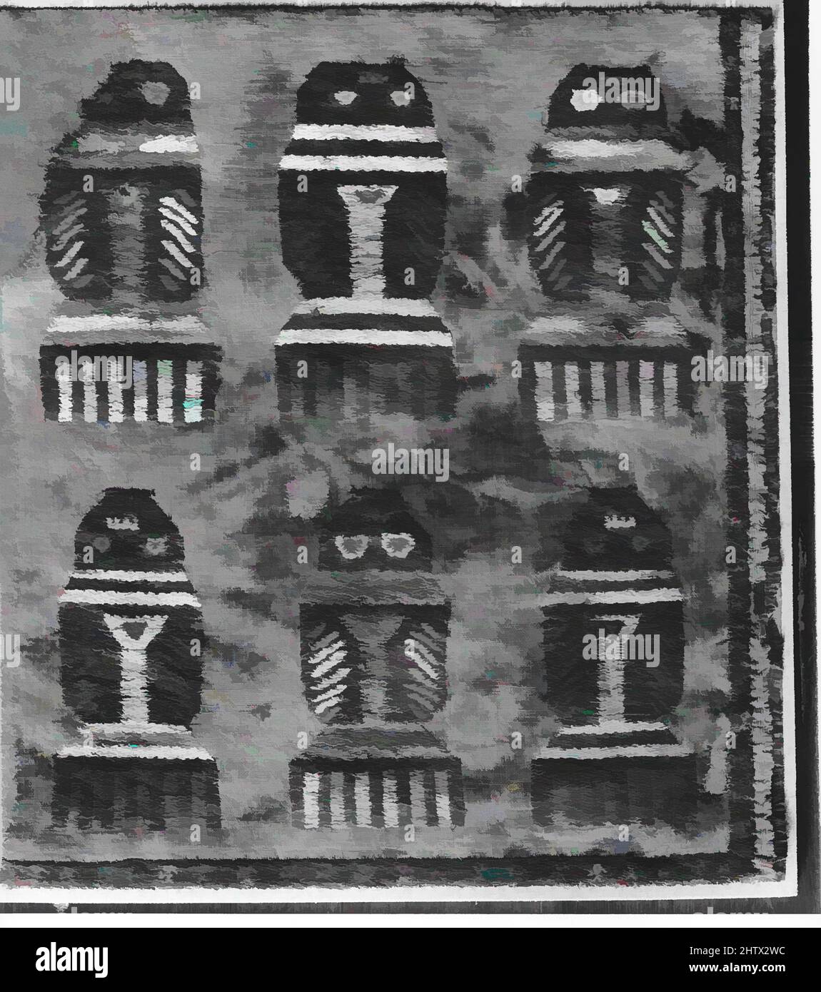 Kunst inspiriert von Mantle Fragment, 12.–15. Jahrhundert, Peru, Chimú, Baumwolle, Kamelidhaar, insgesamt: 24 1/4 x 27 1/2 Zoll (61,6 x 69,85 cm), Textilien-gewobene, klassische Werke, die von Artotop mit einem Schuss Modernität modernisiert wurden. Formen, Farbe und Wert, auffällige visuelle Wirkung auf Kunst. Emotionen durch Freiheit von Kunstwerken auf zeitgemäße Weise. Eine zeitlose Botschaft, die eine wild kreative neue Richtung verfolgt. Künstler, die sich dem digitalen Medium zuwenden und die Artotop NFT erschaffen Stockfoto