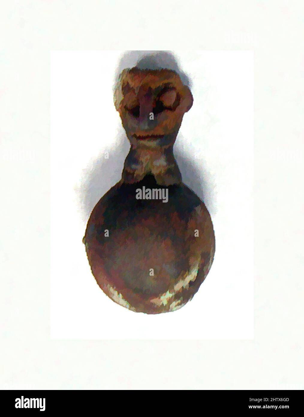 Kunst inspiriert von Kupferglocke mit Kopf, vor dem 16.. Jahrhundert, Peru, Peruanisch, Kupfer (gegossen), Höhe 1-11/16 in. (4,3 cm), Metal-Musikinstrumente, Klassische Werke, die von Artotop mit einem Schuss Modernität modernisiert wurden. Formen, Farbe und Wert, auffällige visuelle Wirkung auf Kunst. Emotionen durch Freiheit von Kunstwerken auf zeitgemäße Weise. Eine zeitlose Botschaft, die eine wild kreative neue Richtung verfolgt. Künstler, die sich dem digitalen Medium zuwenden und die Artotop NFT erschaffen Stockfoto