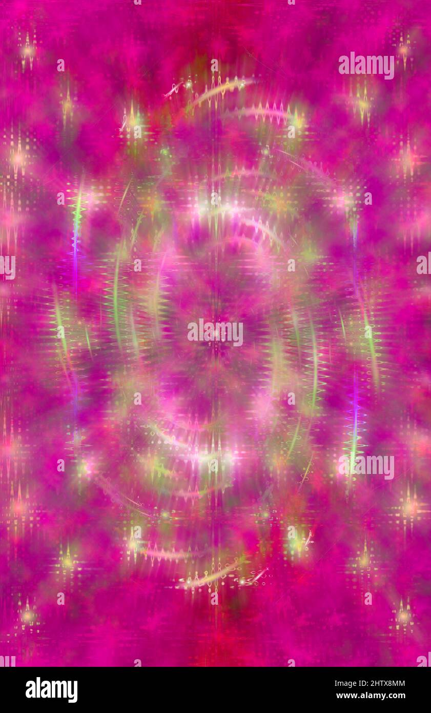 Ein abstraktes psychedelisches Burst-Shape-Hintergrundbild. Stockfoto