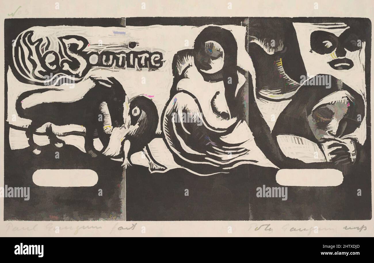 Le Sourire, 1899, Holzschnitt auf China Papier, Block: 4 x 7 1/4 in. (10,2 x 18,4 cm), Drucke, Paul Gauguin (Französisch, Paris 1848 - 1903 Atuona, Hiva Oa, Marquesas Inseln) Stockfoto