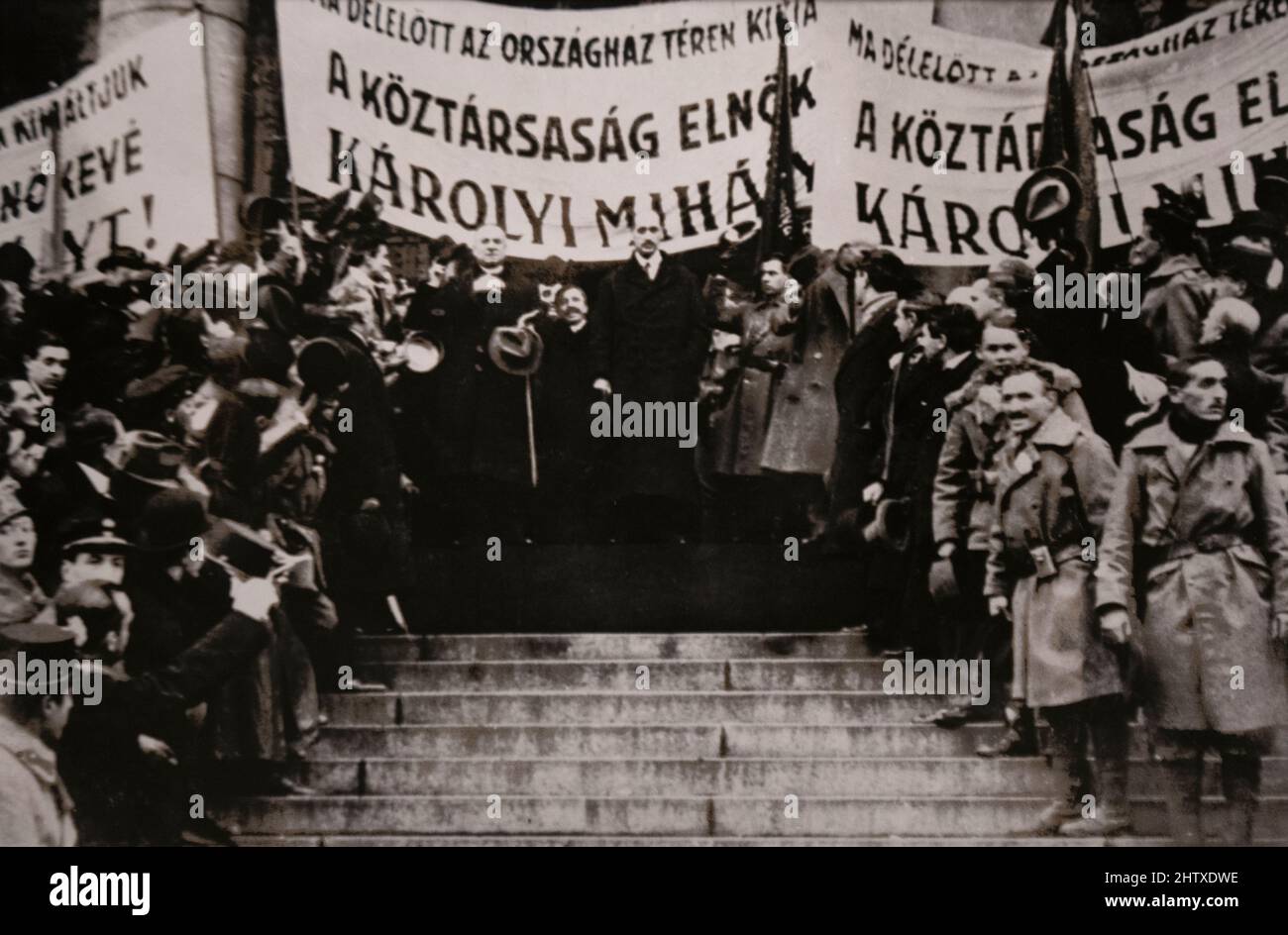 Ungarn: Proklamation der Ersten Ungarischen Republik (1918) Stockfoto