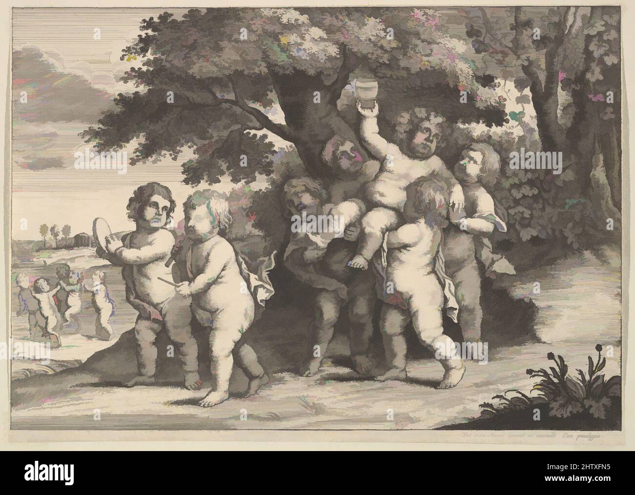 Kunst inspiriert von Seven Boys, 1625–77, Radierung, Drucke, Wenceslaus Hollar (Böhmisch, Prag 1607–1677 London, Klassisches, von Artotop modernisiertes Werk mit einem Hauch von Moderne. Formen, Farbe und Wert, auffällige visuelle Wirkung auf Kunst. Emotionen durch Freiheit von Kunstwerken auf zeitgemäße Weise. Eine zeitlose Botschaft, die eine wild kreative neue Richtung verfolgt. Künstler, die sich dem digitalen Medium zuwenden und die Artotop NFT erschaffen Stockfoto