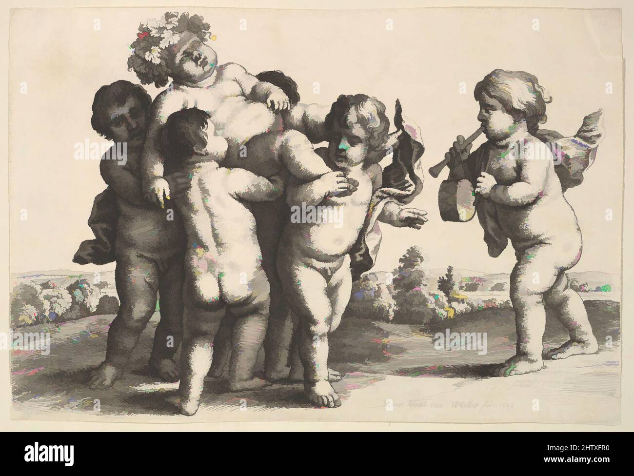 Kunst inspiriert von Six Boys, 1647, Radierung, Drucke, Wenzel Hollar (Böhmisch, Prag 1607–1677 London, Klassisches, von Artotop modernisiertes Werk mit einem Hauch von Moderne. Formen, Farbe und Wert, auffällige visuelle Wirkung auf Kunst. Emotionen durch Freiheit von Kunstwerken auf zeitgemäße Weise. Eine zeitlose Botschaft, die eine wild kreative neue Richtung verfolgt. Künstler, die sich dem digitalen Medium zuwenden und die Artotop NFT erschaffen Stockfoto