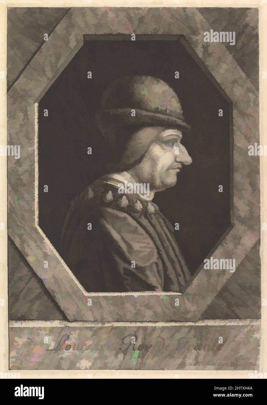 Kunst inspiriert von Louis XI, roi de France, Radierung, zweiter Staat, Bild: 12 x 8 7/16 Zoll (30,5 x 21,5 cm), Drucke, Jean Morin (Französisch, Paris ca. 1605–1650 Paris, Classic Works modernisiert von Artotop mit einem Schuss Moderne. Formen, Farbe und Wert, auffällige visuelle Wirkung auf Kunst. Emotionen durch Freiheit von Kunstwerken auf zeitgemäße Weise. Eine zeitlose Botschaft, die eine wild kreative neue Richtung verfolgt. Künstler, die sich dem digitalen Medium zuwenden und die Artotop NFT erschaffen Stockfoto