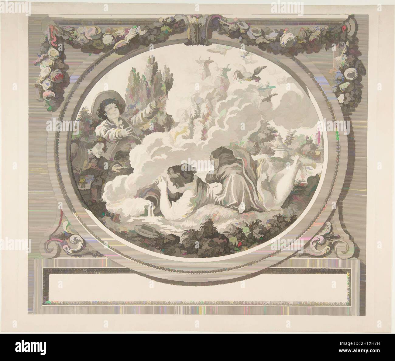 Art inspired by Le Pot au Lait, n.d., Radierung, Blatt: 11 3/8 x 13 1/2 Zoll (28,9 x 34,3 cm), Drucke, After Jean Honoré Fragonard (französisch, Grasse 1732–1806 Paris), gestochen von Nicolas Ponce (französisch, Paris, 1746–1831, Klassische Werke, die von Artotop mit einem Schuss Moderne modernisiert wurden. Formen, Farbe und Wert, auffällige visuelle Wirkung auf Kunst. Emotionen durch Freiheit von Kunstwerken auf zeitgemäße Weise. Eine zeitlose Botschaft, die eine wild kreative neue Richtung verfolgt. Künstler, die sich dem digitalen Medium zuwenden und die Artotop NFT erschaffen Stockfoto